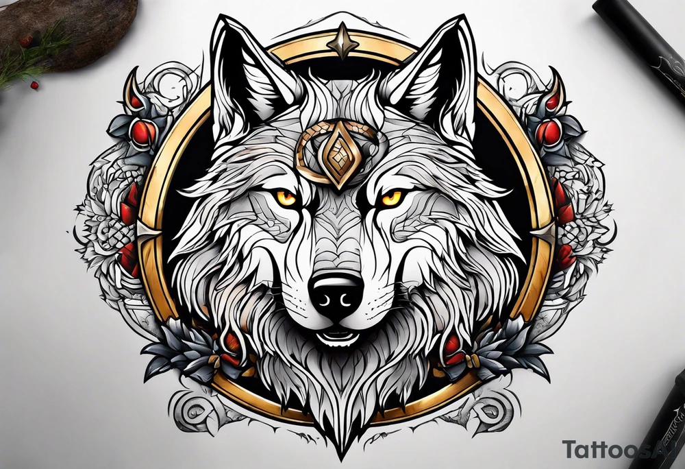 Wolf and Vikings tattoo idea