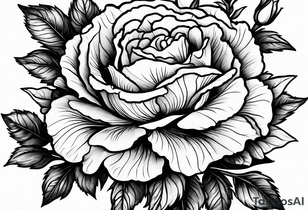 Carnation,rose bouquet tattoo idea