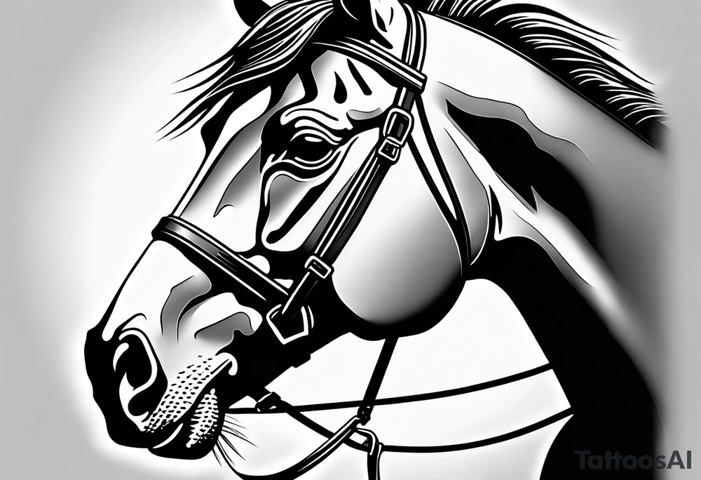Horse portrait no shading tattoo idea