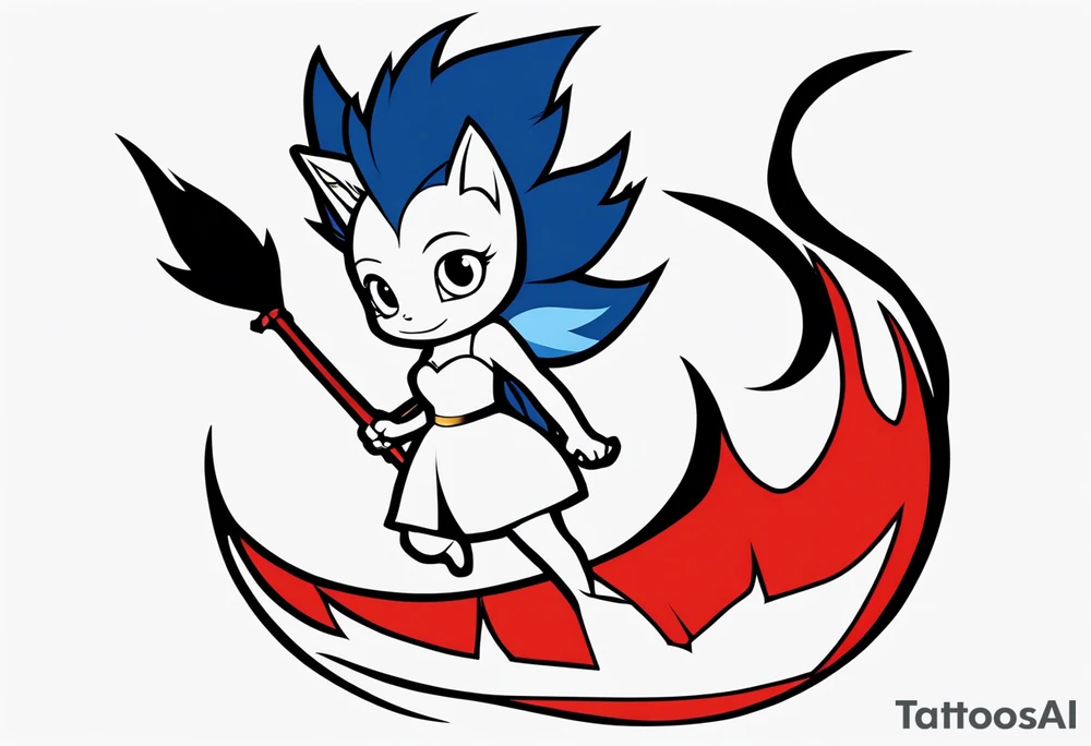A fairy with a tail inspired by the logo of the show called Fairy Tail tattoo idea