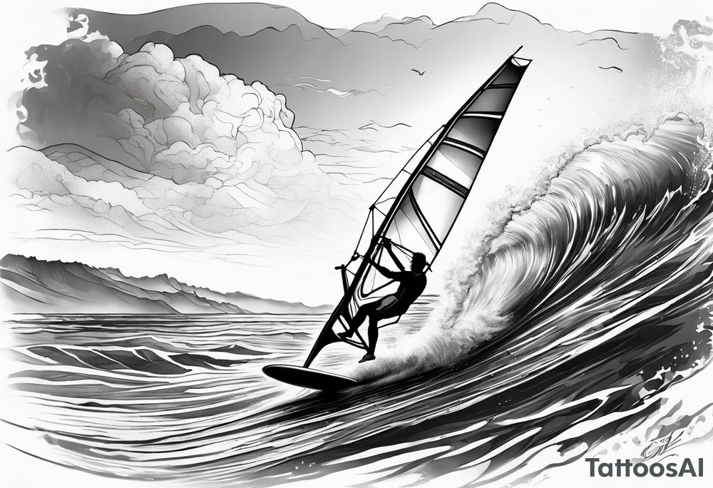 Windsurfer im Meer tattoo idea