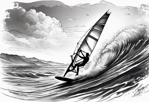 Windsurfer im Meer tattoo idea