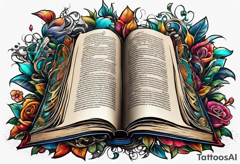 pile of open books no background tattoo idea