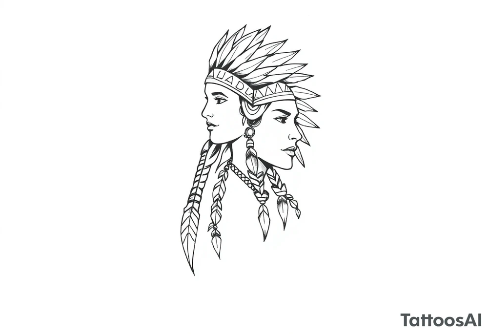 Native American female tattoo idea