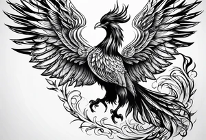 masculine phoenix tattoo idea