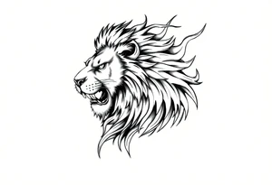 Lion in flame tattoo idea