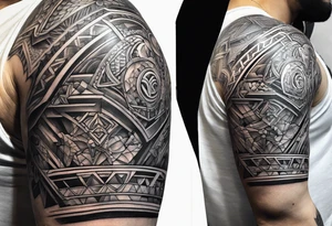 half sleeve, upper right arm and shoulder, armor tattoo idea