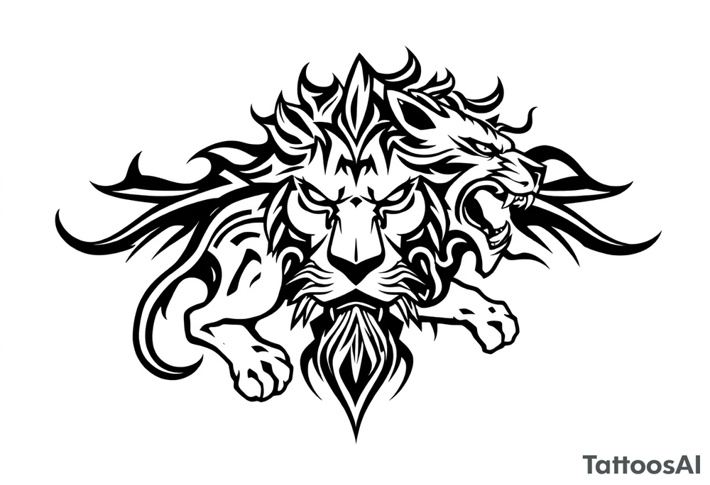 powerful lion tattoo idea