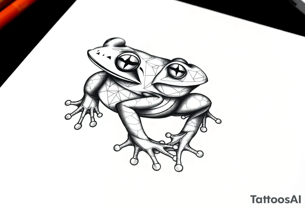 a psychedelic frog tattoo idea