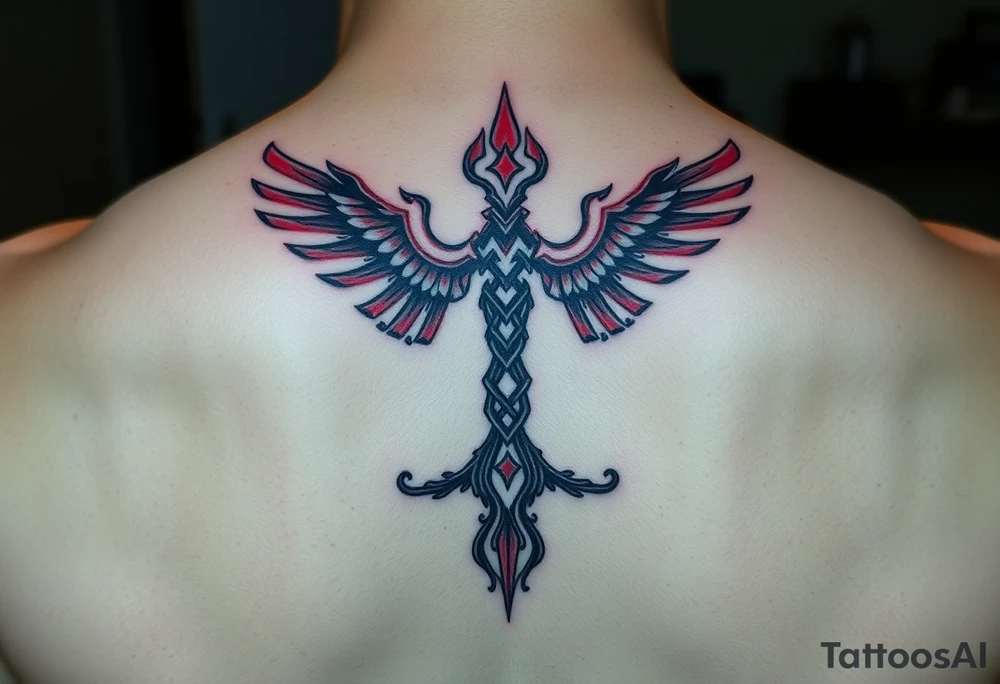 representing equilibrium or balance. color could be black and red or only black tattoo idea