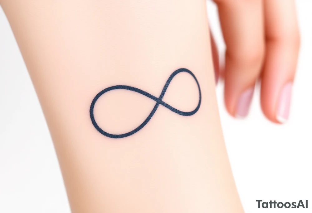 Two overlapping fingerprints in shades of navy blue and silver, forming an infinity symbol, representing an unbreakable bond tattoo idea