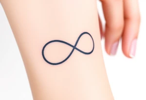 Two overlapping fingerprints in shades of navy blue and silver, forming an infinity symbol, representing an unbreakable bond tattoo idea