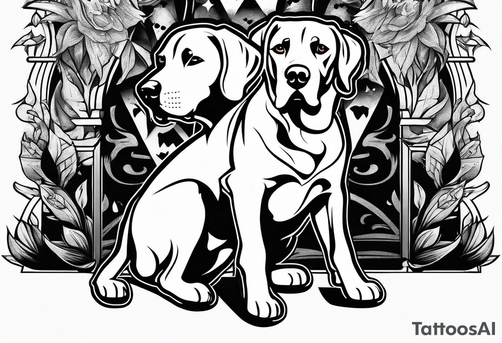 A man and his dog tattoo idea