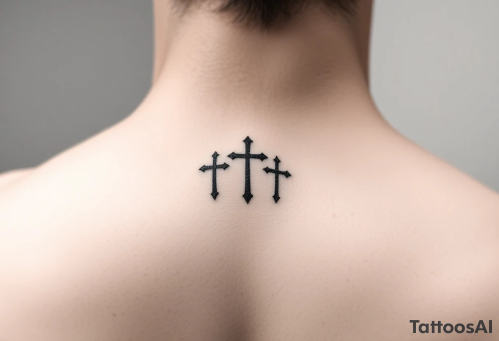 3 simple cross side by side on top of the 4th finger. elegant, simple.
Use simple t that are simple lines, like a micro tattoo. no complicated designs or lines tattoo idea