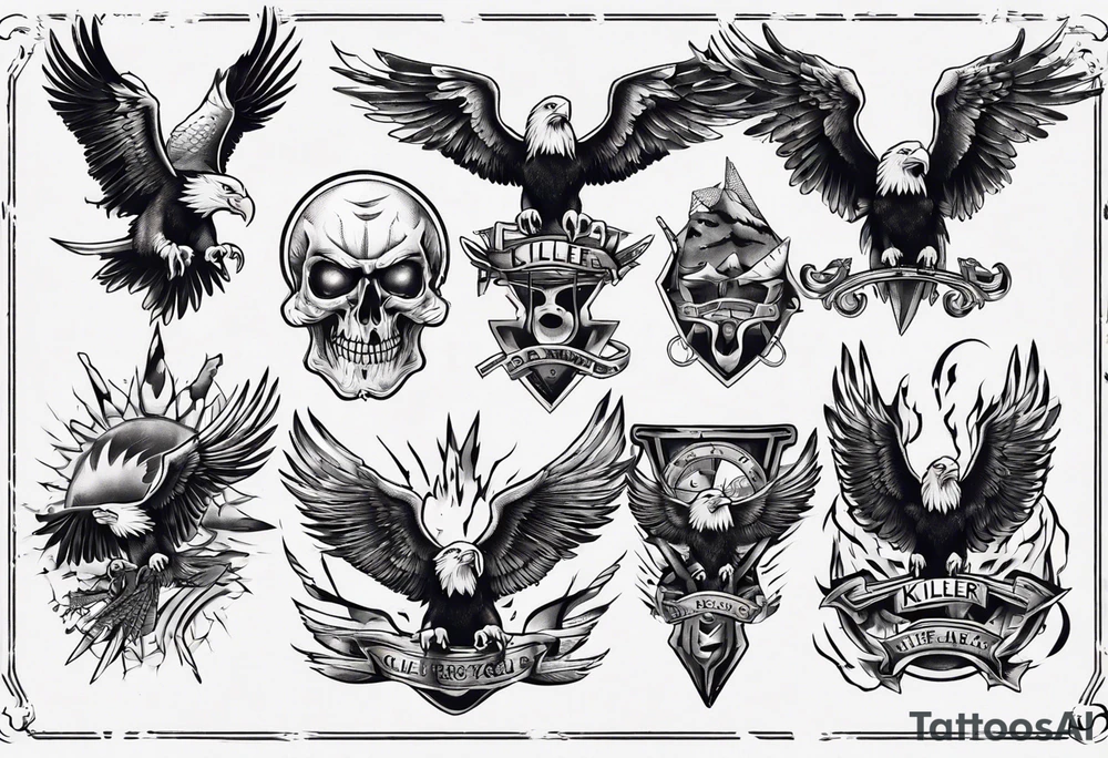 killer eagle tattoo idea