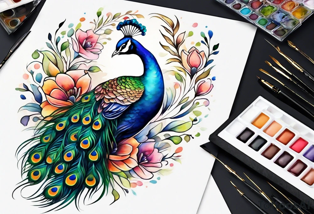 Peacock tattoo idea