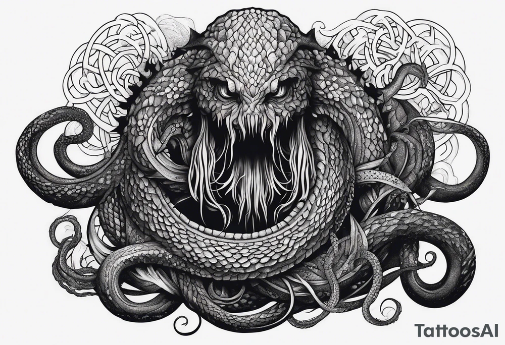 stranger things tentacle shadow monster tattoo idea