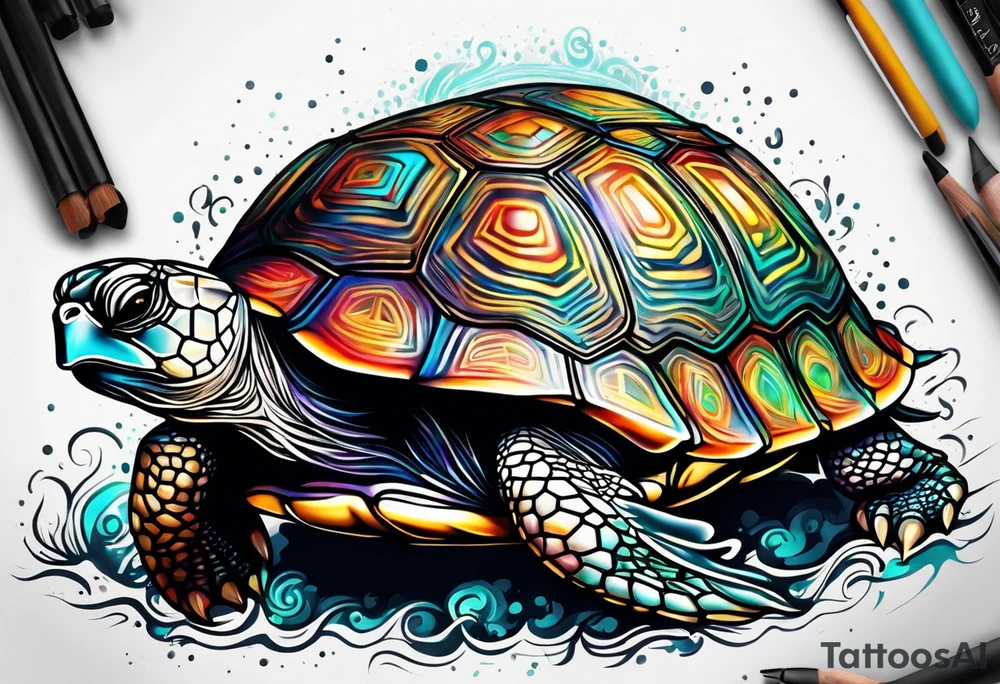 turtle rabbit tattoo idea