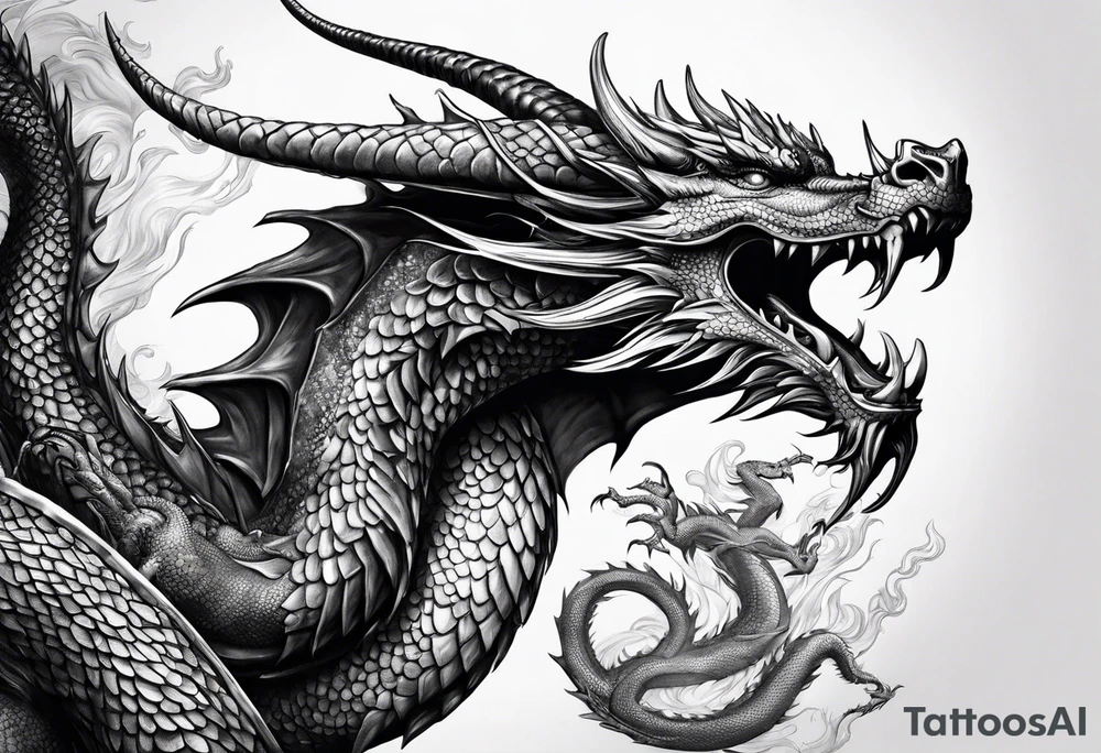 Dragon protecting Scorpio tattoo idea