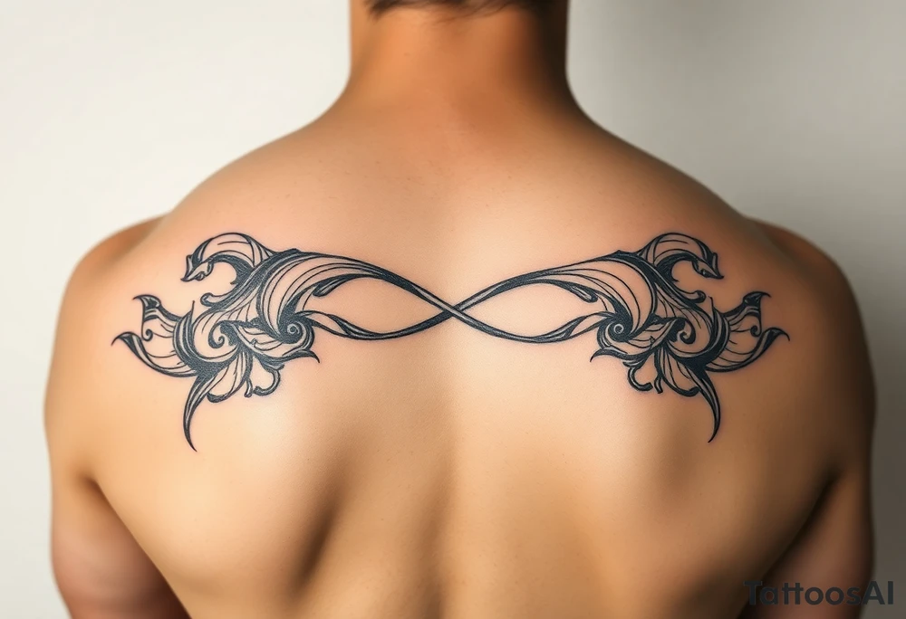 American traditional infinite love with color tattoo idea