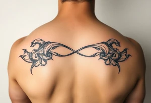 American traditional infinite love with color tattoo idea