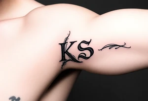 Tatuaje de Hongo que encima  tenga escritas las letras "KS" tattoo idea