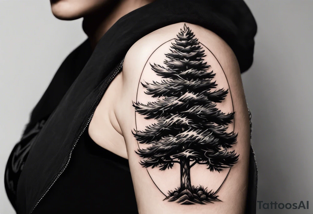 pine tree by itself tattoo idea