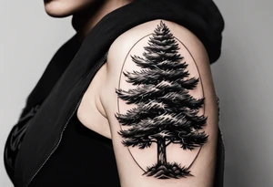 pine tree by itself tattoo idea