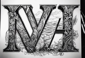 XXII XI MMXX letters in sunset tattoo idea