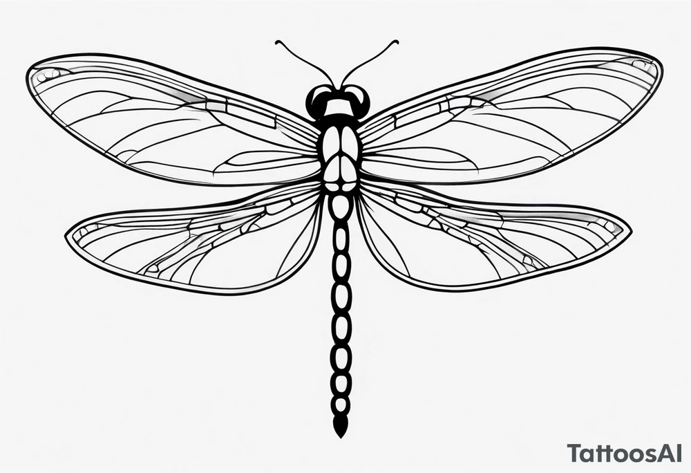 Small simple dragonfly tattoo idea