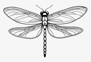 Small simple dragonfly tattoo idea