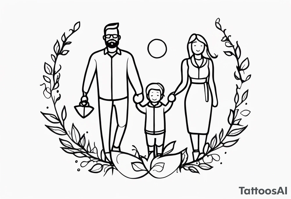 family of three tattoo idea