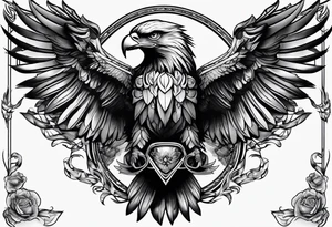 Masculine eagle chest tattoo idea