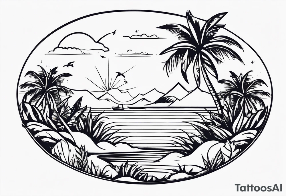 Hawaian beach tattoo idea