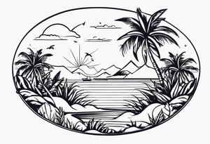 Hawaian beach tattoo idea
