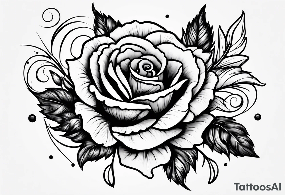Carnation and rose tattoo idea