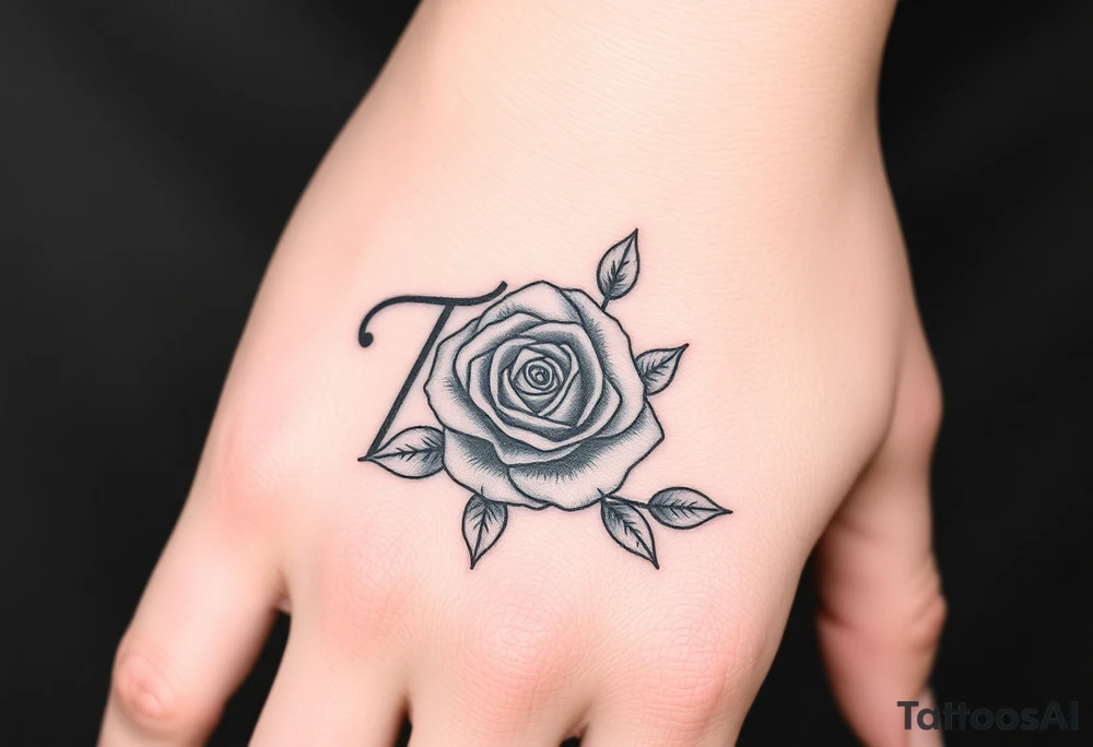 Name Tori with rose tattoo idea