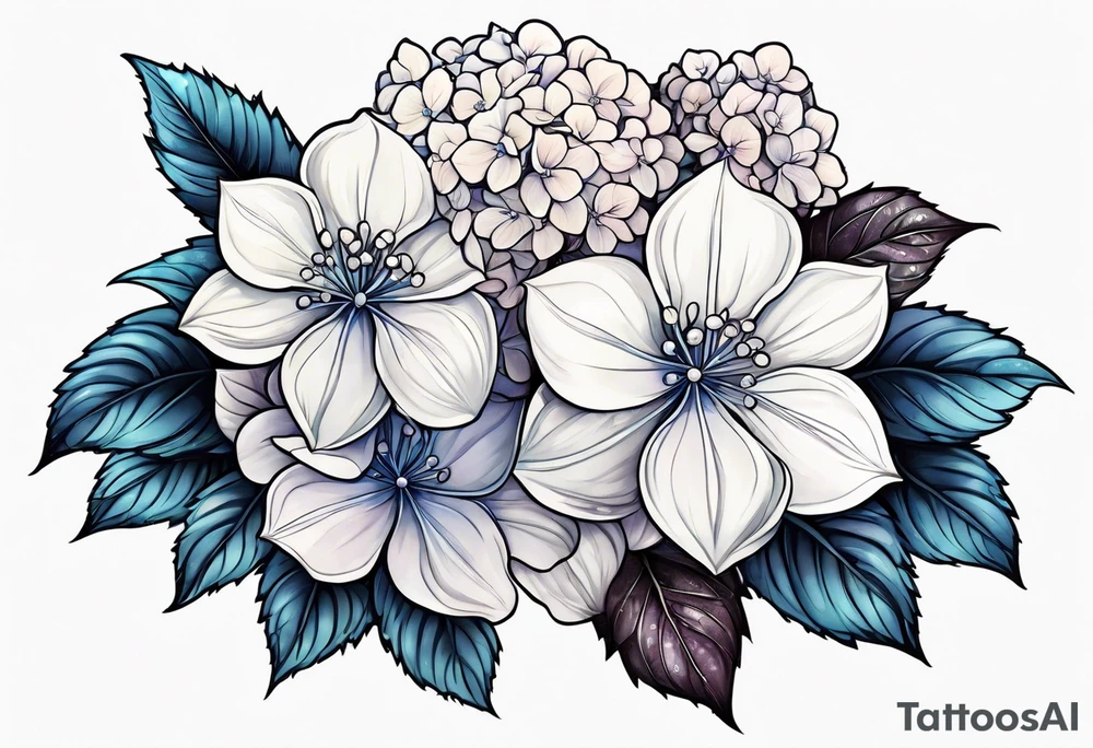 Hydrangea flowers tattoo idea