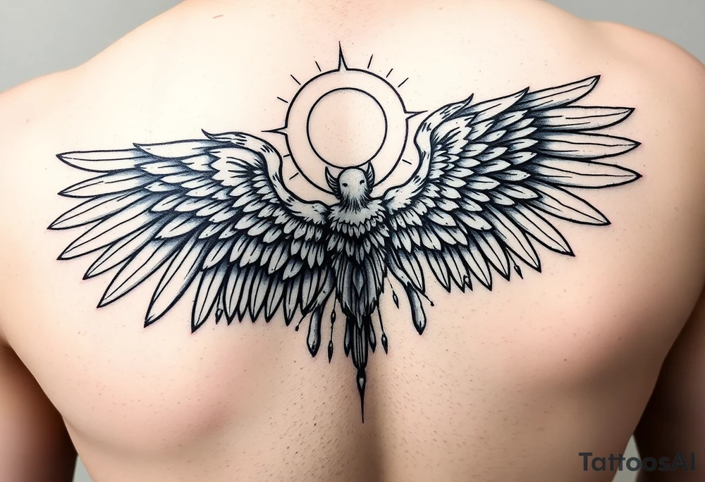 I want icarus the angel who flew too close to the sun on a shoulder tattoo idea