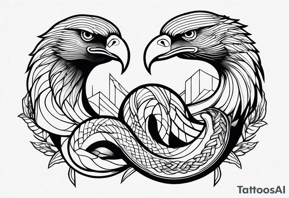 snake, eagle, myth, different thinking, out of the box, tattoo idea