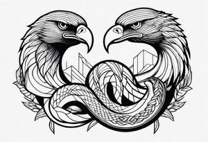 snake, eagle, myth, different thinking, out of the box, tattoo idea
