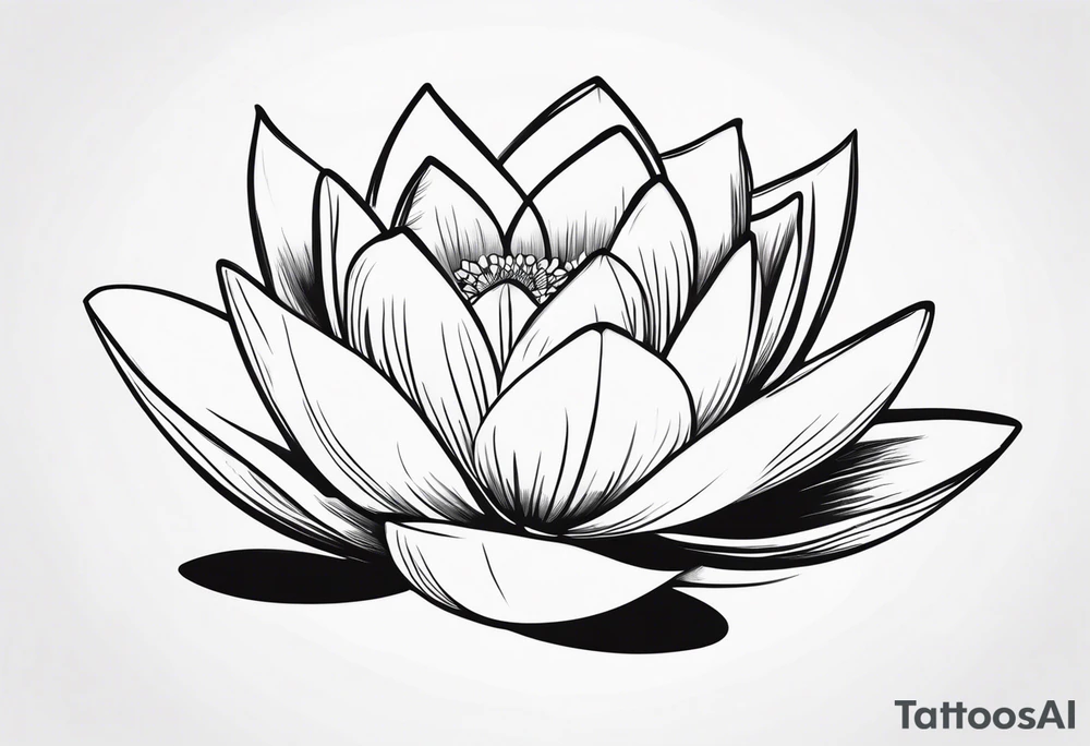 a single water lily. with the words i love you underneath tattoo idea