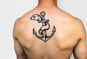 Weasel wrapped around anchor tattoo idea