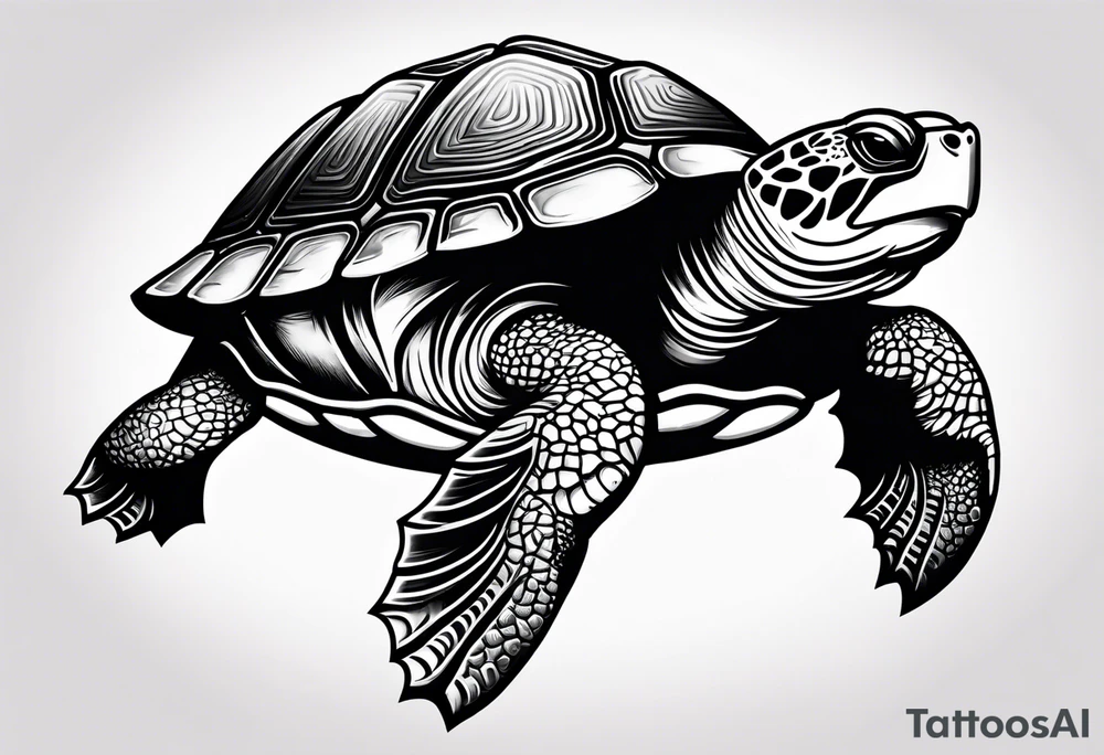 funny turtle tattoo idea