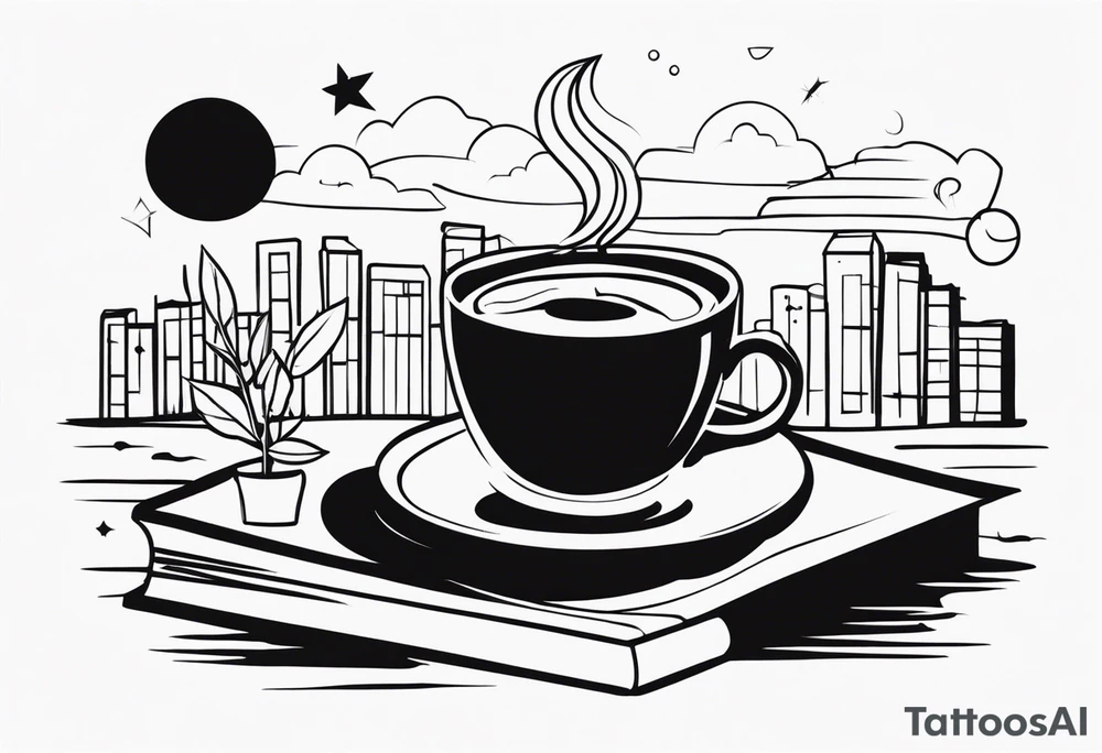 coffee at night tattoo idea