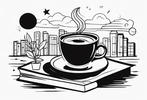 coffee at night tattoo idea