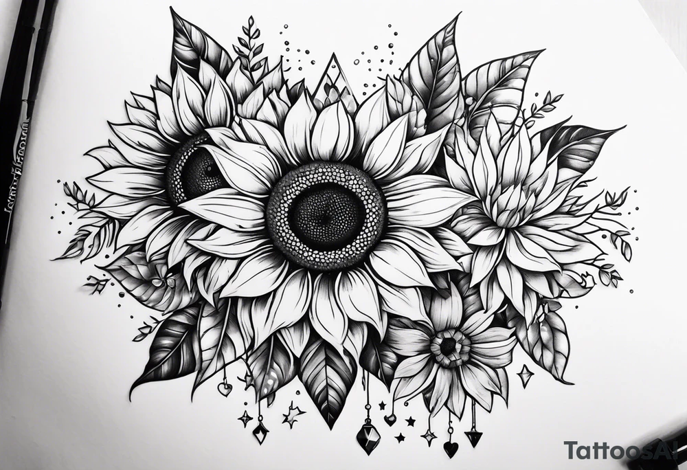 I’m a capicorn I love sunflowers, stars and set sunsets I also think a cassopiea consultation  is tired to me name starts with a W I have 3 kids 1 boy and 2 girls fore arm tattoo idea