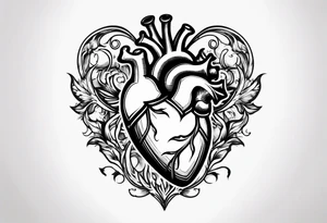 heart on fire tattoo idea