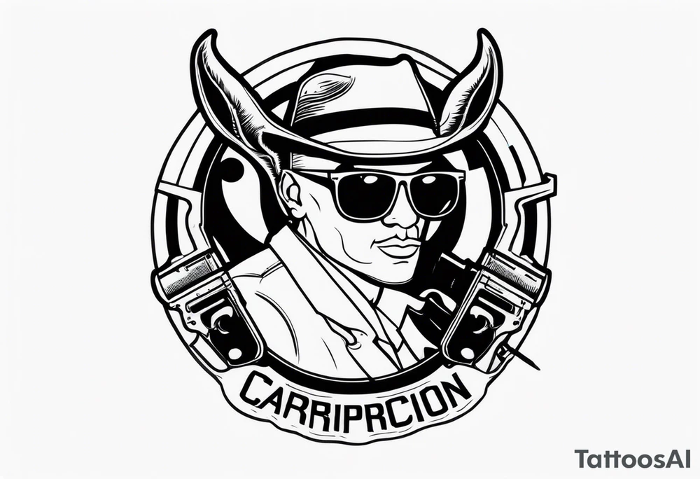 capricorn with sunglasses and a shotgun tattoo idea