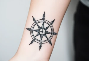 Half star half compass pirate life tattoo idea